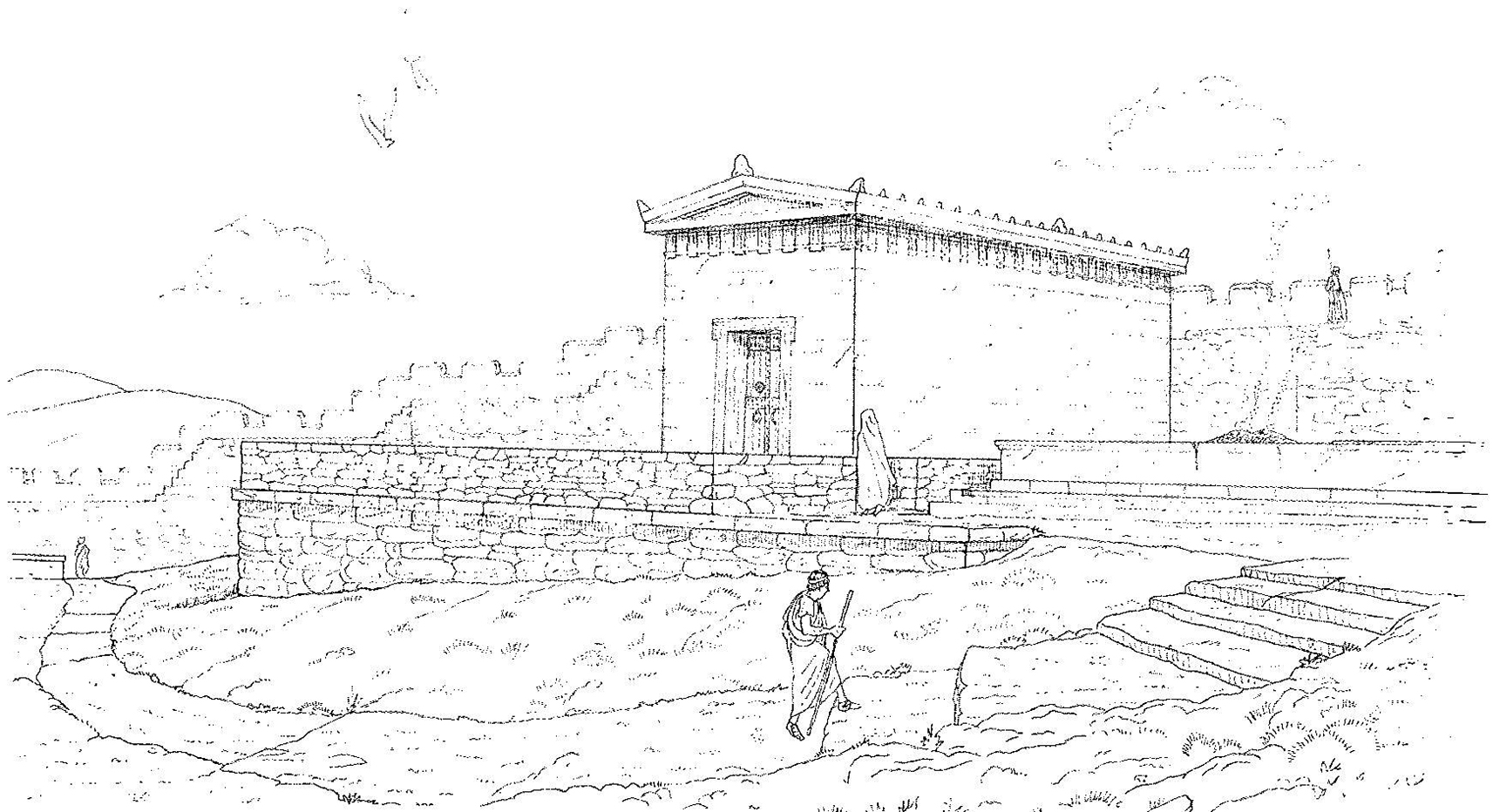 Figure 2 : reconstitution du temple, période hellénistique II (Y. Nakas, 2014)